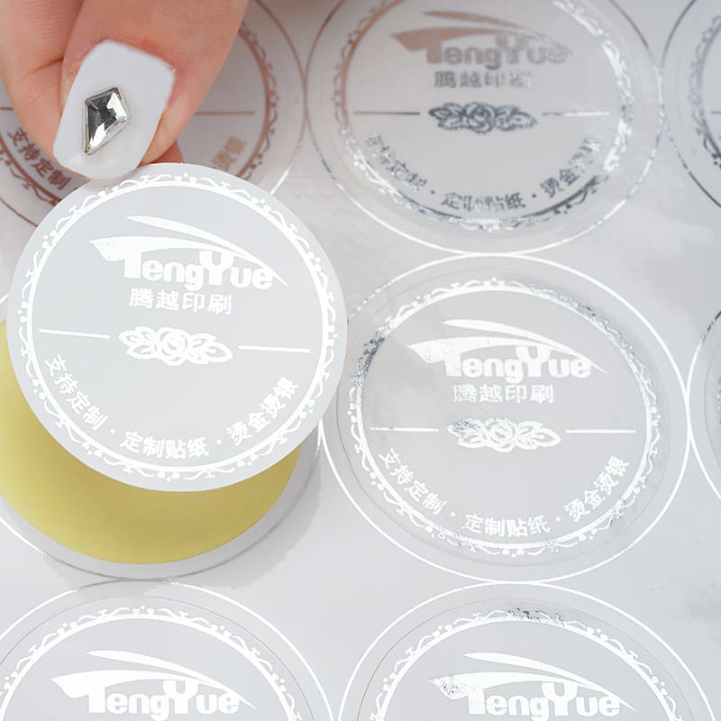 Custom Vinyl Adhesive Round Logo Hot Silver Circle Sticker Label